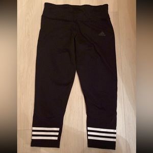 Adidas Women Black Cropped Leggings XS